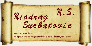 Miodrag Šurbatović vizit kartica